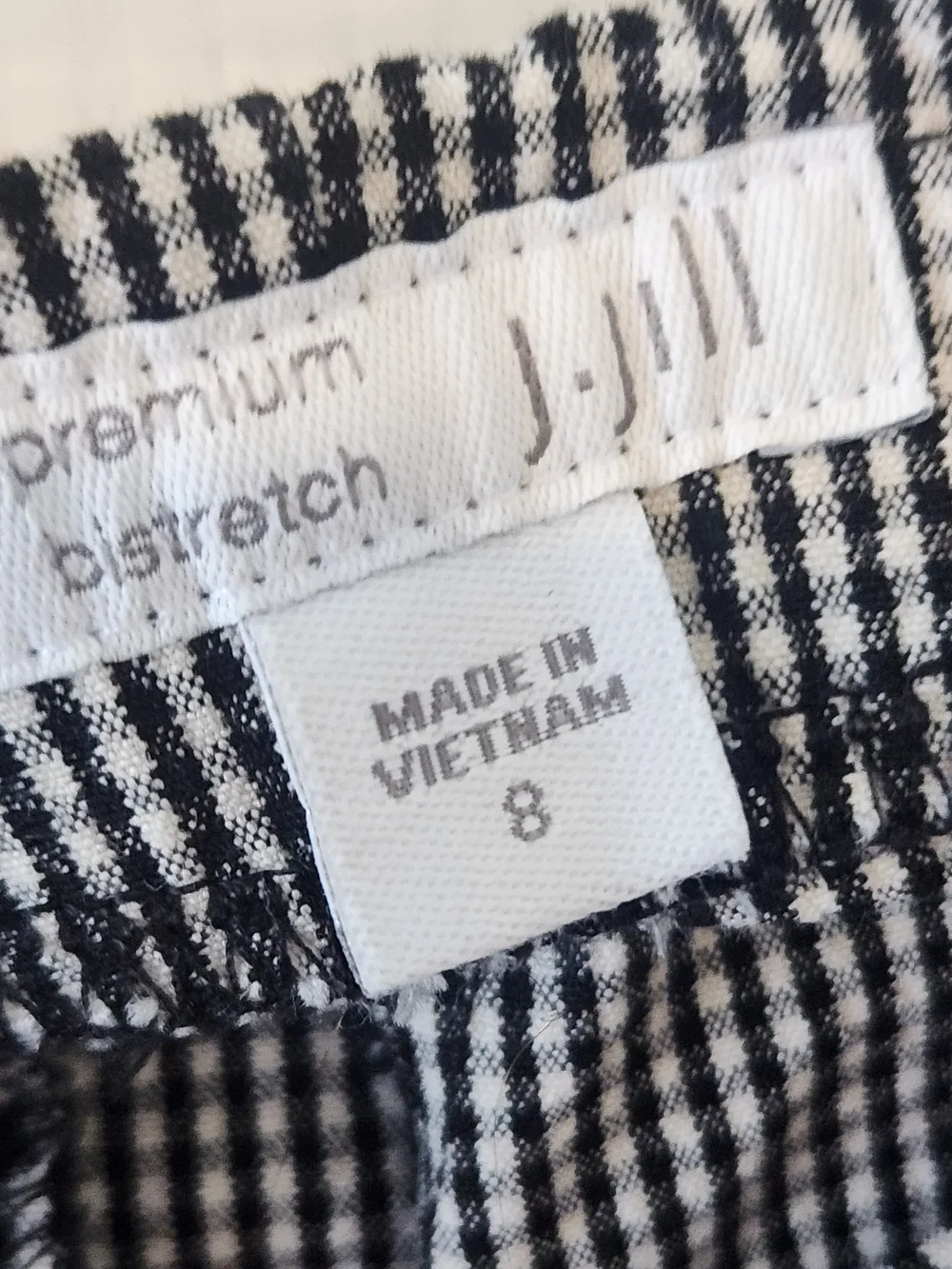 J. Jill Black and White Houndstooth Slim Trousers L Euc